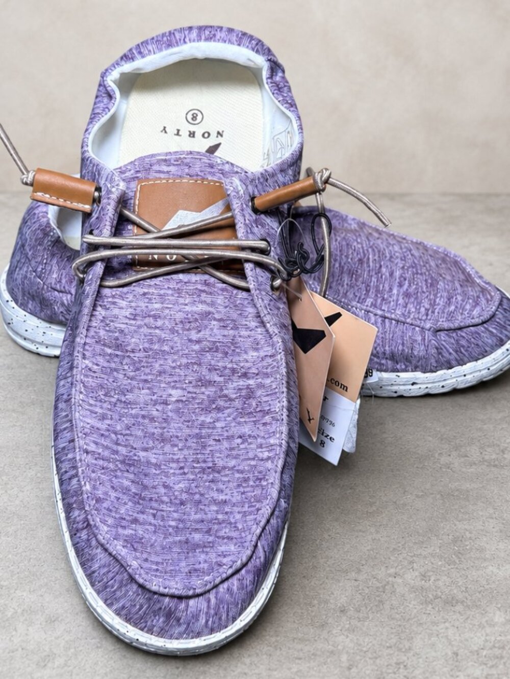 NWT Norty Lavender Casual Slip On Boat Shoes Women’s Size 8